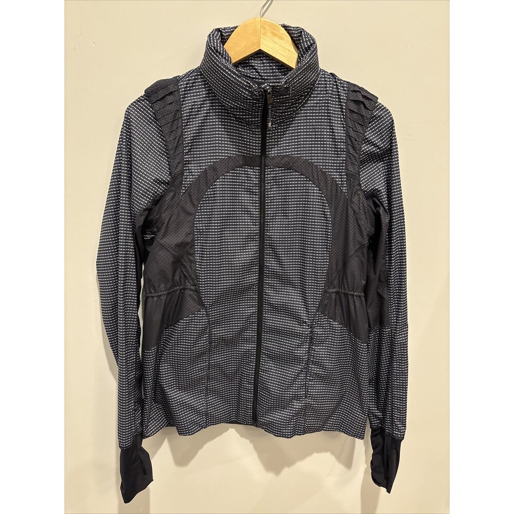 Lululemon Vent It Out Jacket Double Dot Navy Blue Lullaby / Navy Blue Size 6 - Picture 7 of 14